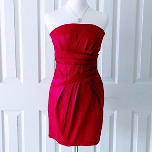 DAISY Women's Strapless Cocktail Dress  Size S  Hot Pink Sheen NWOT